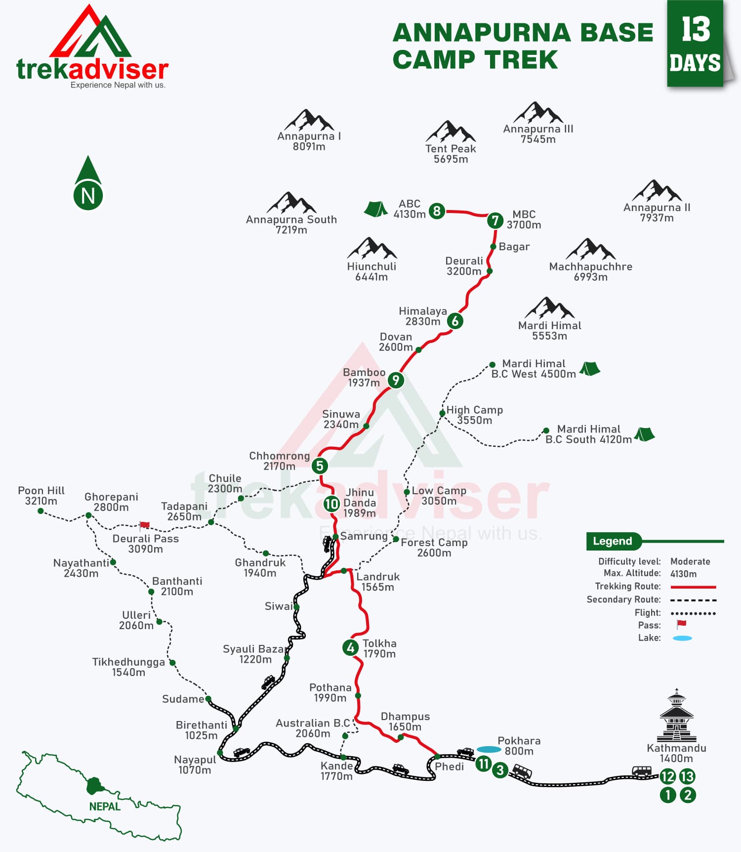 annapurna base camp map