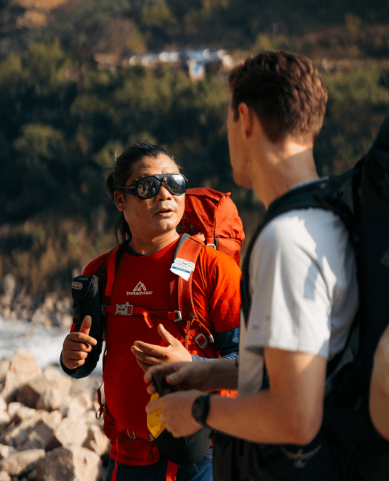 Guides and travelers sharing the journey